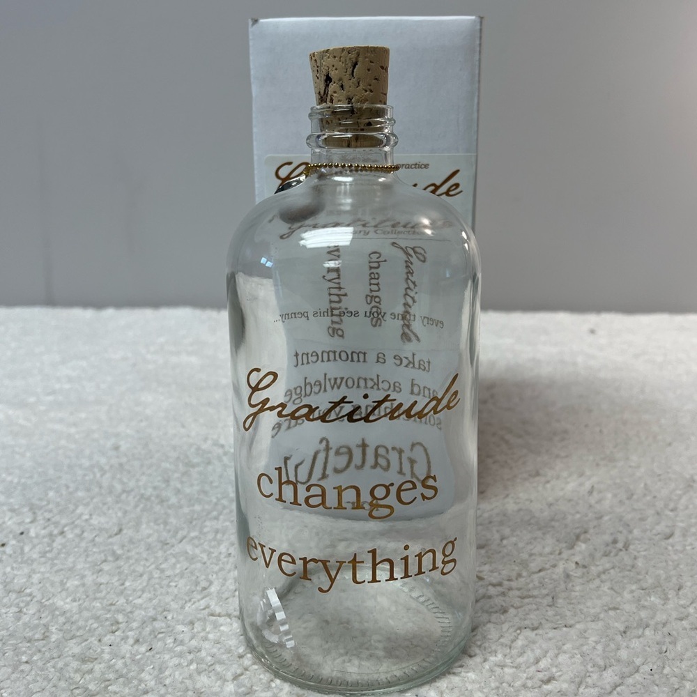 Studio Penny Lane "Gratitude" Apothecary Glass Bottle with Cork Top